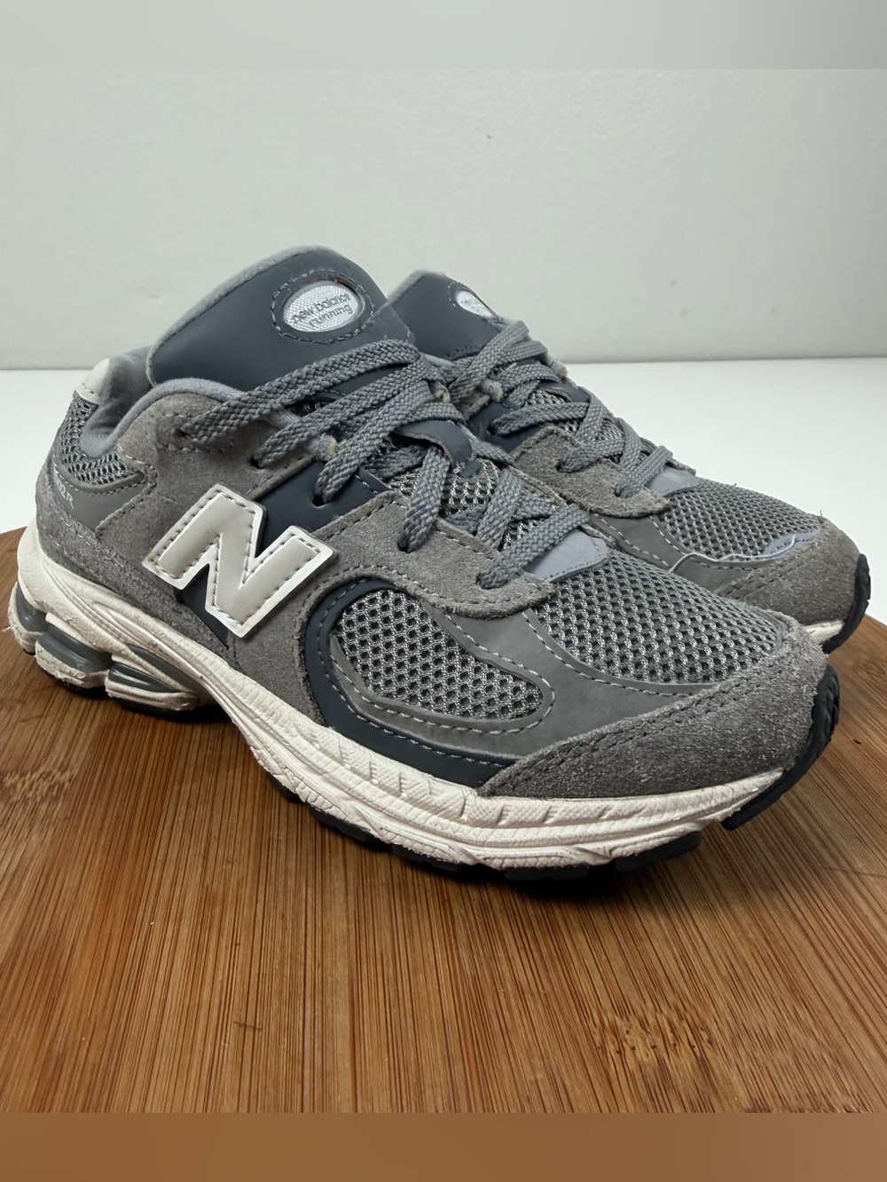 New Balance 2002r Grey & White Mesh Suede Running Sneakers
